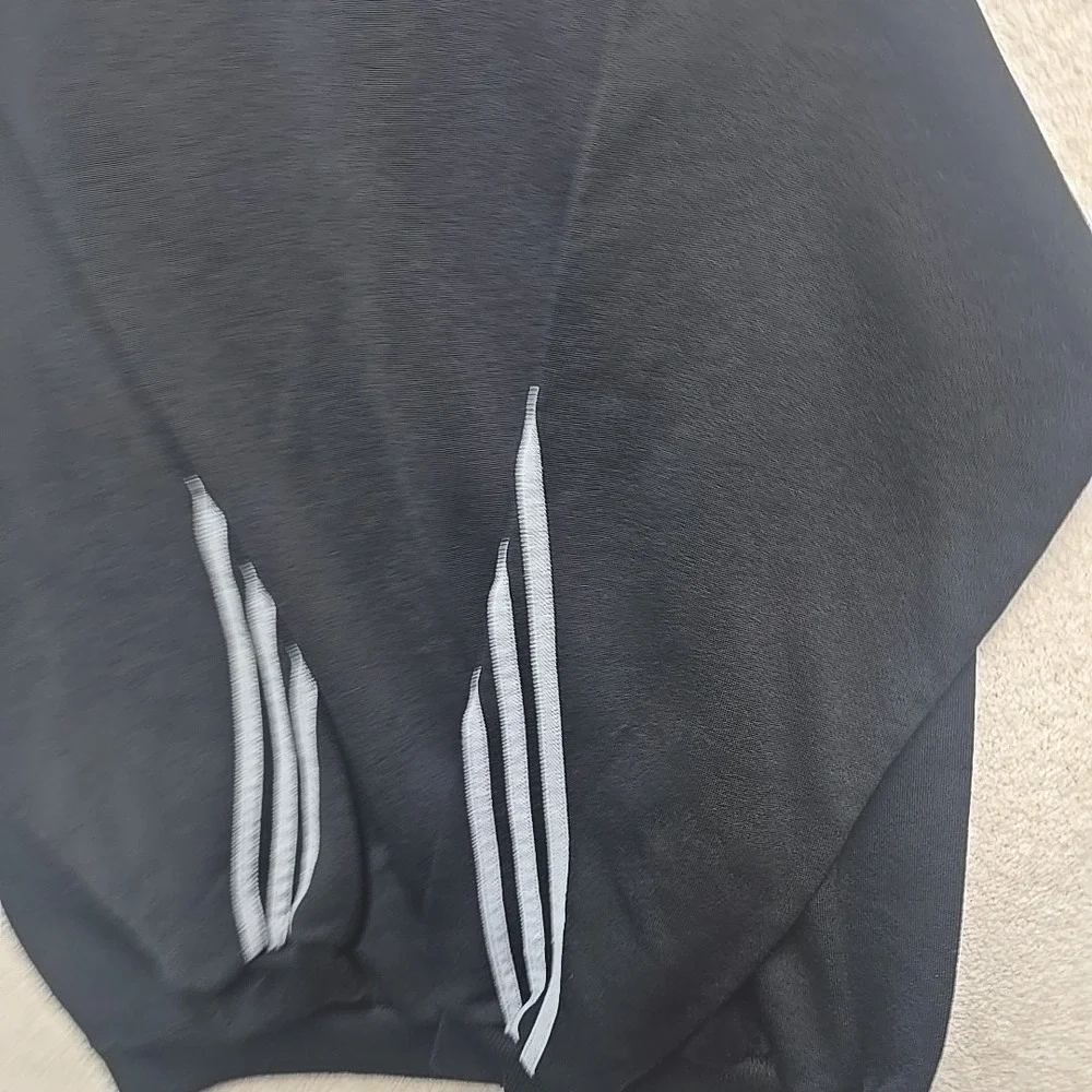 Retro Adidas USA Black Sweatshirt Mens XL Three Stripe Crewneck Athleisure‎